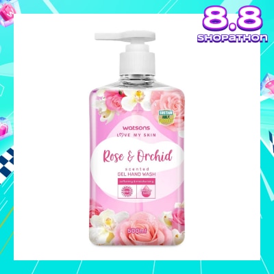 WATSONS Rose & Orchid Scented Gel Hand Wash (Softening & Moisturising, Dermatologically Tested) 500ml