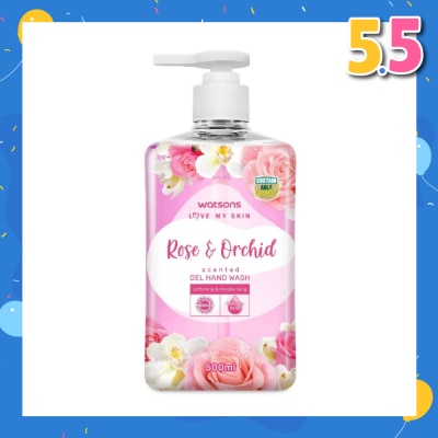 WATSONS Rose & Orchid Scented Gel Hand Wash (Softening & Moisturising, Dermatologically Tested) 500ml