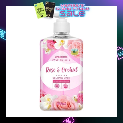 WATSONS Rose & Orchid Scented Gel Hand Wash (Softening & Moisturising, Dermatologically Tested) 500ml