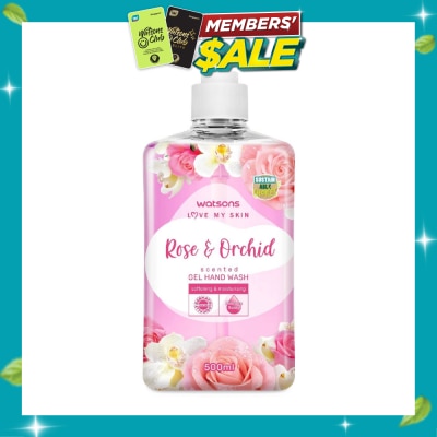 WATSONS Rose & Orchid Scented Gel Hand Wash (Softening & Moisturising, Dermatologically Tested) 500ml image