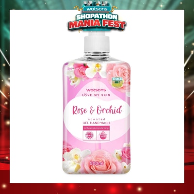 WATSONS - Rose & Orchid Scented Gel Hand Wash (Softening & Moisturising, Dermatologically Tested) 500ml