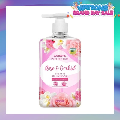 WATSONS Rose & Orchid Scented Gel Hand Wash (Softening & Moisturising, Dermatologically Tested) 500ml