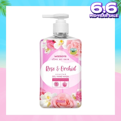 WATSONS Rose & Orchid Scented Gel Hand Wash (Softening & Moisturising, Dermatologically Tested) 500ml