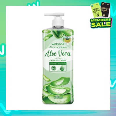 WATSONS Aloe Vera Scented Cream Body Wash (Softening & Moisturising, Dermatologically Tested) 1000ml