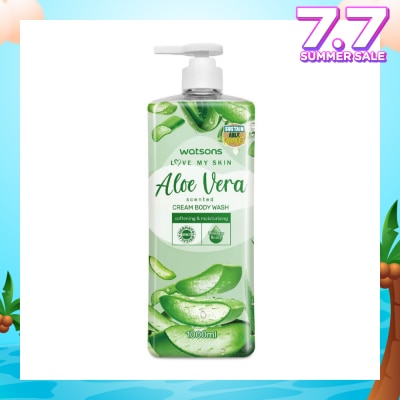 WATSONS Aloe Vera Scented Cream Body Wash (Softening & Moisturising, Dermatologically Tested) 1000ml