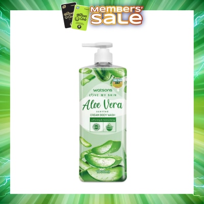 WATSONS - Aloe Vera Scented Cream Body Wash (Softening & Moisturising, Dermatologically Tested) 1000ml