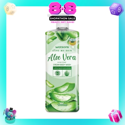 WATSONS - Aloe Vera Scented Cream Body Wash (Softening & Moisturising, Dermatologically Tested) 1000ml