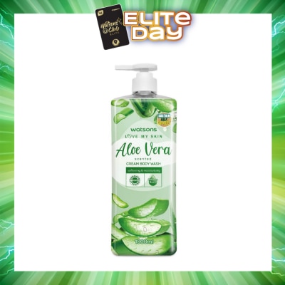 WATSONS - Aloe Vera Scented Cream Body Wash (Softening & Moisturising, Dermatologically Tested) 1000ml