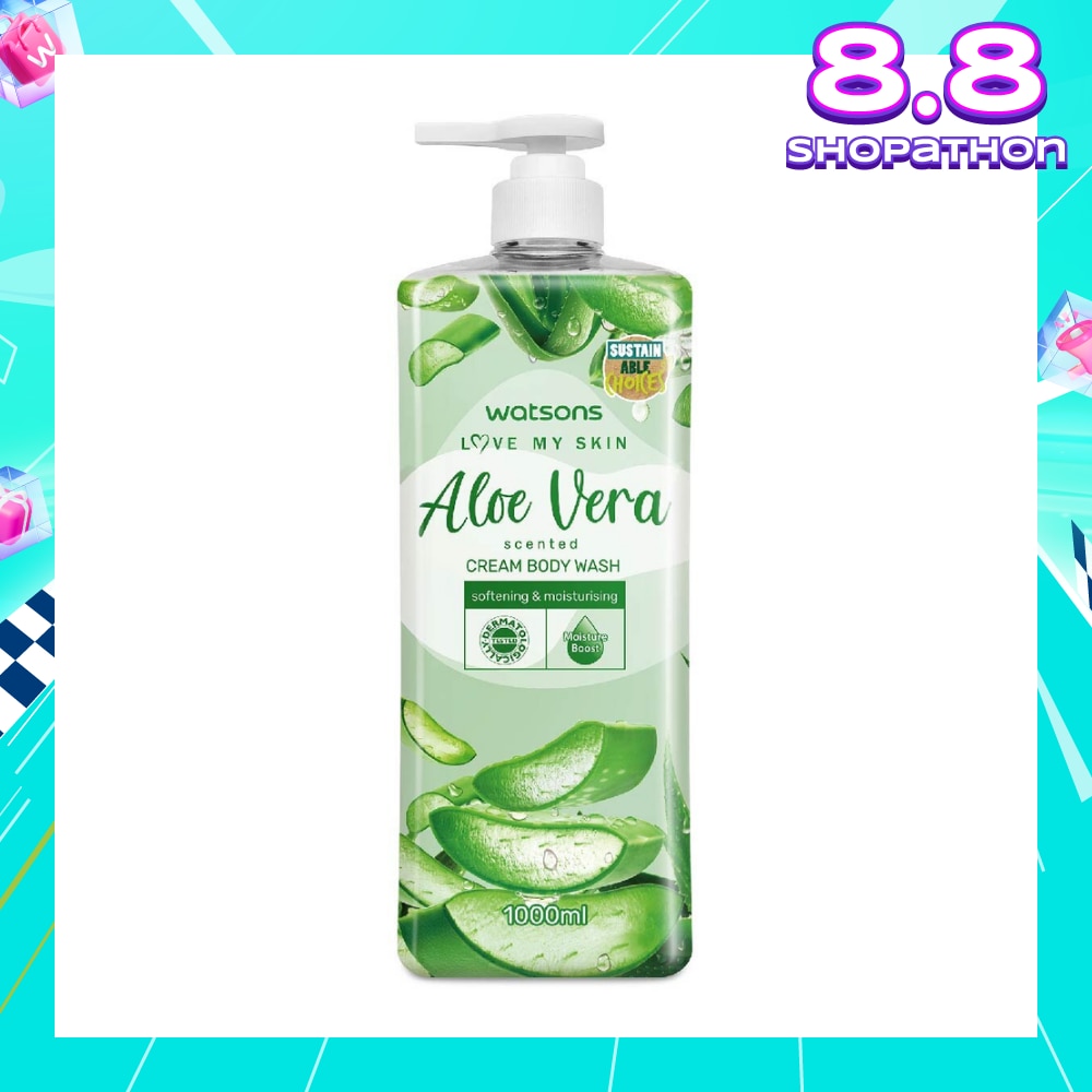 Aloe Vera Scented Cream Body Wash (Softening & Moisturising, Dermatologically Tested) 1000ml