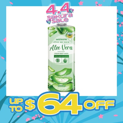 WATSONS - Aloe Vera Scented Cream Body Wash (Softening & Moisturising, Dermatologically Tested) 1000ml