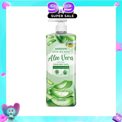 WATSONS - Aloe Vera Scented Cream Body Wash (Softening & Moisturising, Dermatologically Tested) 1000ml image