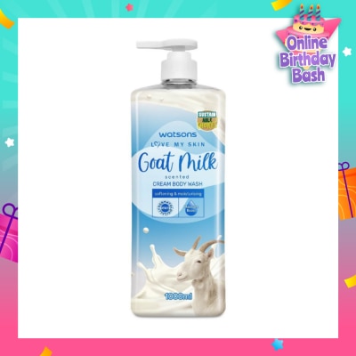 WATSONS Goat Milk Scented Cream Body Wash (Softening And Moisturising, Dermatologically Tested) 1000ml