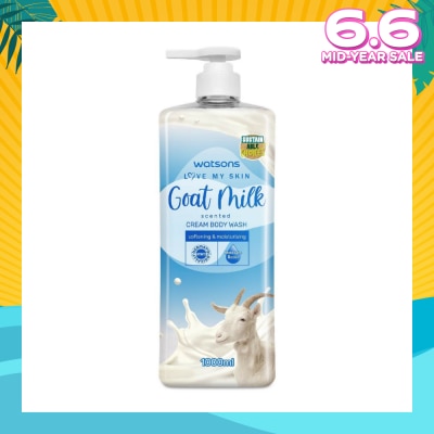 WATSONS Goat Milk Scented Cream Body Wash (Softening And Moisturising, Dermatologically Tested) 1000ml