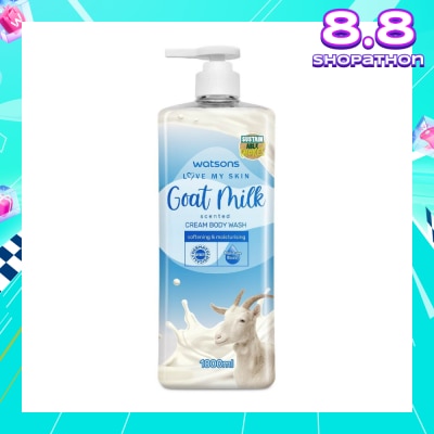 WATSONS Goat Milk Scented Cream Body Wash (Softening And Moisturising, Dermatologically Tested) 1000ml