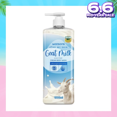 WATSONS Goat Milk Scented Cream Body Wash (Softening And Moisturising, Dermatologically Tested) 1000ml
