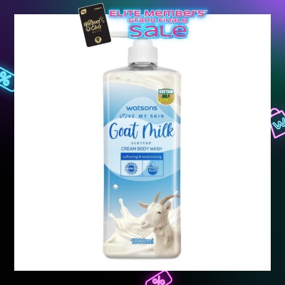 WATSONS Goat Milk Scented Cream Body Wash (Softening And Moisturising, Dermatologically Tested) 1000ml