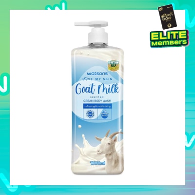 WATSONS Goat Milk Scented Cream Body Wash (Softening And Moisturising, Dermatologically Tested) 1000ml