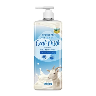 WATSONS Goat Milk Scented Cream Body Wash (Softening And Moisturising, Dermatologically Tested) 1000ml