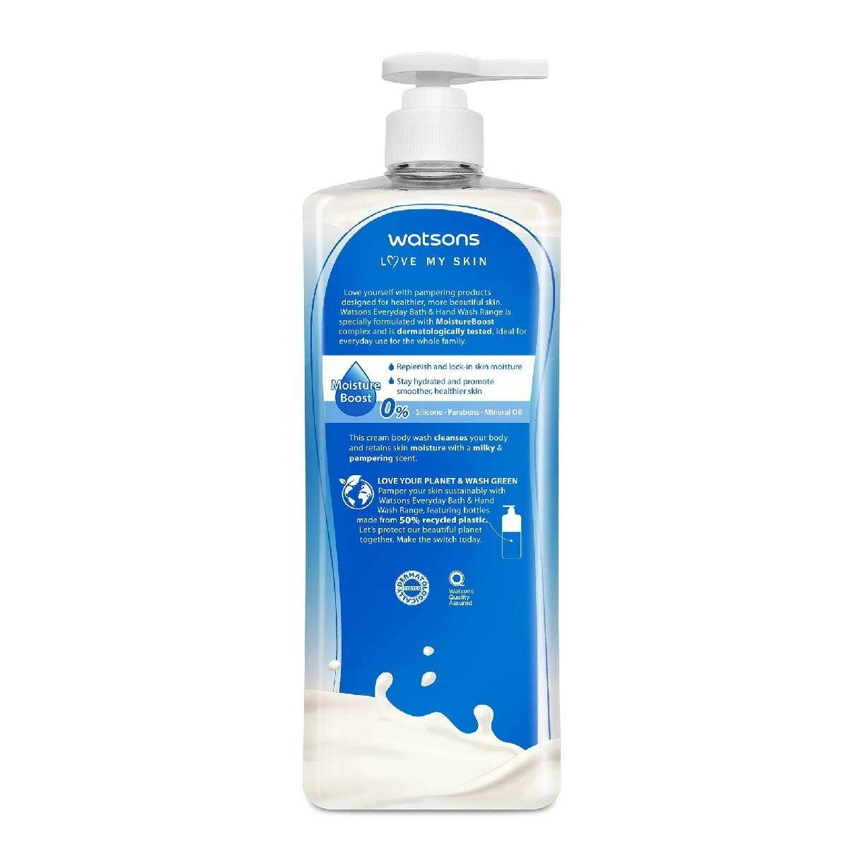 Goat Milk Scented Cream Body Wash (Softening And Moisturising, Dermatologically Tested) 1000ml