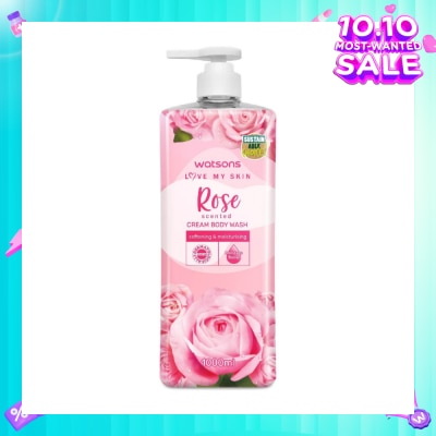WATSONS Rose Scented Cream Body Wash (Softening And Moisturising, Dermatologically Tested) 1000ml