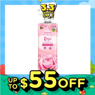 WATSONS Rose Scented Cream Body Wash (Softening And Moisturising, Dermatologically Tested) 1000ml