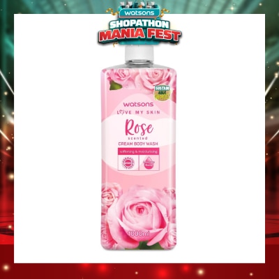 WATSONS - Rose Scented Cream Body Wash (Softening And Moisturising, Dermatologically Tested) 1000ml