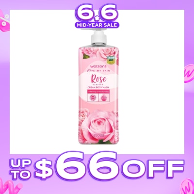 WATSONS - Rose Scented Cream Body Wash (Softening And Moisturising, Dermatologically Tested) 1000ml