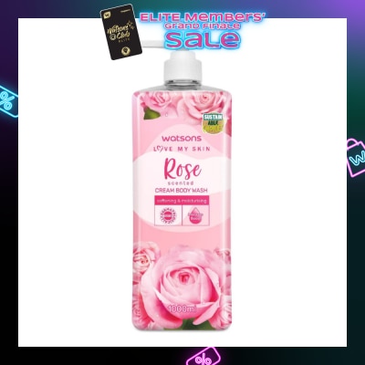 WATSONS Rose Scented Cream Body Wash (Softening And Moisturising, Dermatologically Tested) 1000ml