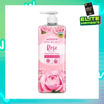 WATSONS Rose Scented Cream Body Wash (Softening And Moisturising, Dermatologically Tested) 1000ml