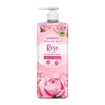 WATSONS Rose Scented Cream Body Wash (Softening And Moisturising, Dermatologically Tested) 1000ml