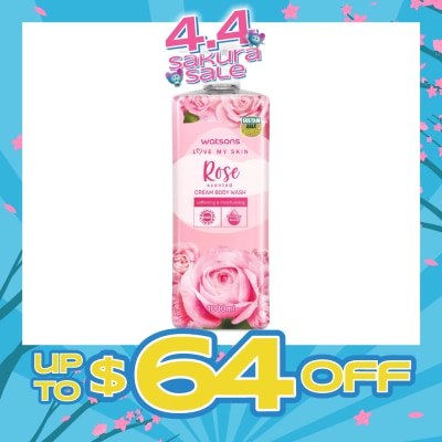 WATSONS - Rose Scented Cream Body Wash (Softening And Moisturising, Dermatologically Tested) 1000ml