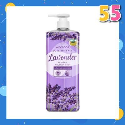 WATSONS Lavender Scented Gel Body Wash (Softening And Moisturising, Dermatologically Tested) 1000ml