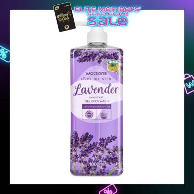 WATSONS Lavender Scented Gel Body Wash (Softening And Moisturising, Dermatologically Tested) 1000ml