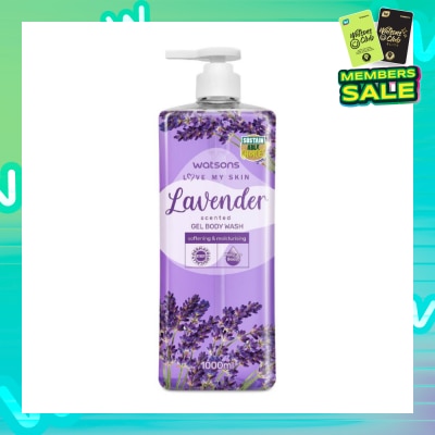 WATSONS Lavender Scented Gel Body Wash (Softening And Moisturising, Dermatologically Tested) 1000ml