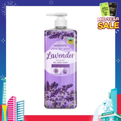 WATSONS Lavender Scented Gel Body Wash (Softening And Moisturising, Dermatologically Tested) 1000ml