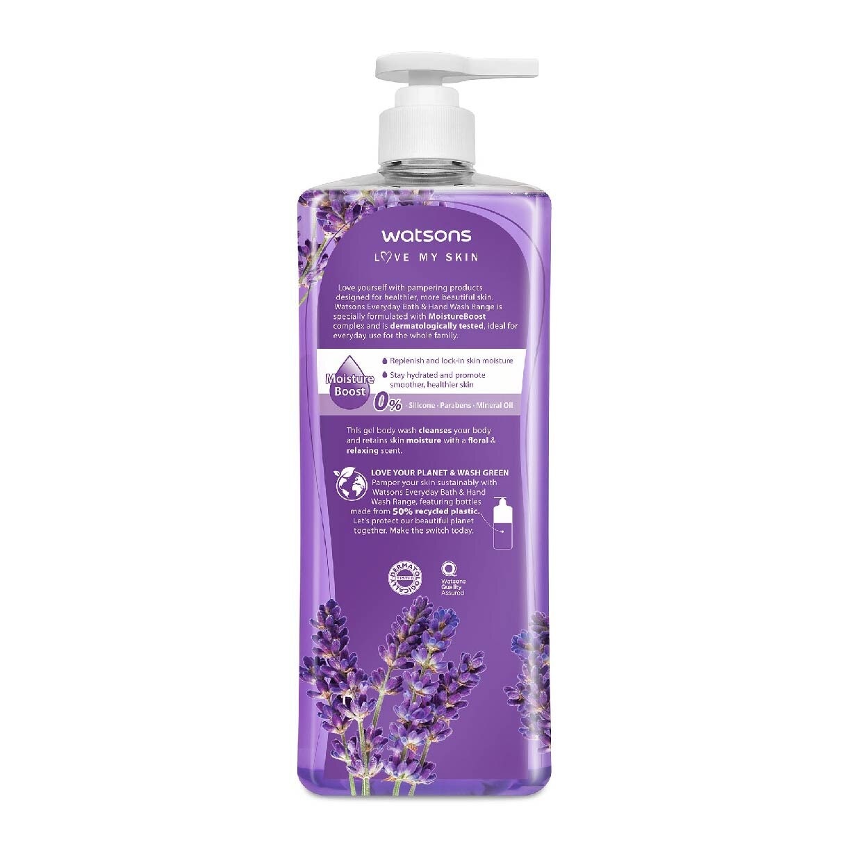 Lavender Scented Gel Body Wash (Softening And Moisturising, Dermatologically Tested) 1000ml