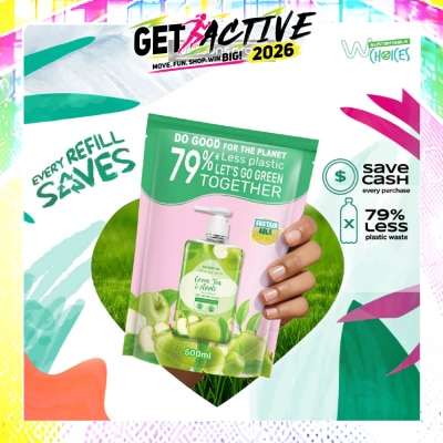 WATSONS - Green Tea & Apple Scented Gel Hand Wash Refill Pack (Softening & Moisturising, Dermatologically Tested) 500ml image
