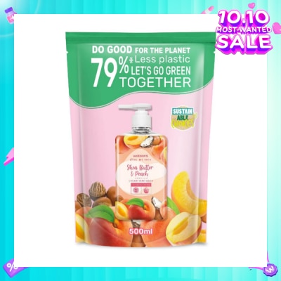 WATSONS Shea Butter & Peach Scented Cream Hand Wash Refill Pack (Softening & Moisturising, Dermatologically Tested) 500ml