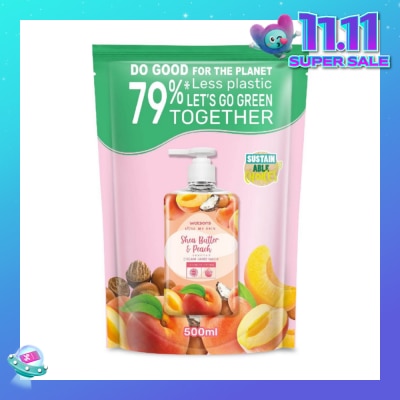 WATSONS Shea Butter & Peach Scented Cream Hand Wash Refill Pack (Softening & Moisturising, Dermatologically Tested) 500ml