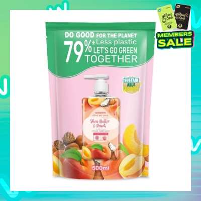 WATSONS Shea Butter & Peach Scented Cream Hand Wash Refill Pack (Softening & Moisturising, Dermatologically Tested) 500ml