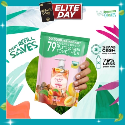 WATSONS Shea Butter & Peach Scented Cream Hand Wash Refill Pack (Softening & Moisturising, Dermatologically Tested) 500ml image