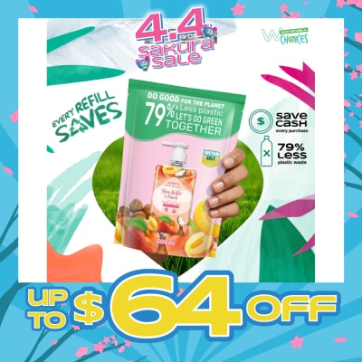 WATSONS - Shea Butter & Peach Scented Cream Hand Wash Refill Pack (Softening & Moisturising, Dermatologically Tested) 500ml