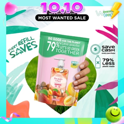 WATSONS Shea Butter & Peach Scented Cream Hand Wash Refill Pack (Softening & Moisturising, Dermatologically Tested) 500ml image
