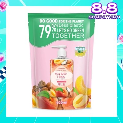 WATSONS Shea Butter & Peach Scented Cream Hand Wash Refill Pack (Softening & Moisturising, Dermatologically Tested) 500ml