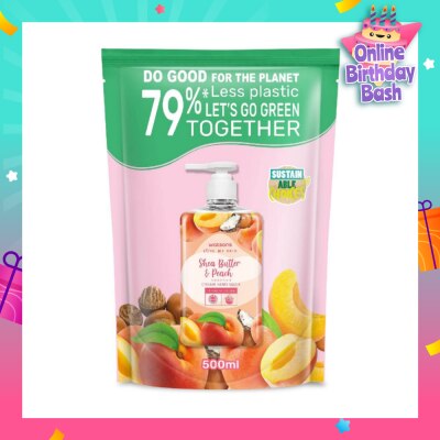 WATSONS Shea Butter & Peach Scented Cream Hand Wash Refill Pack (Softening & Moisturising, Dermatologically Tested) 500ml