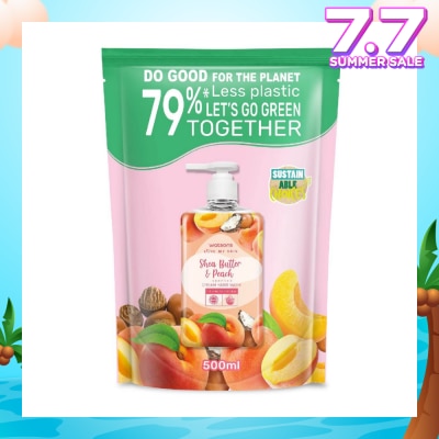 WATSONS Shea Butter & Peach Scented Cream Hand Wash Refill Pack (Softening & Moisturising, Dermatologically Tested) 500ml