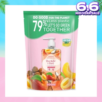 WATSONS Shea Butter & Peach Scented Cream Hand Wash Refill Pack (Softening & Moisturising, Dermatologically Tested) 500ml