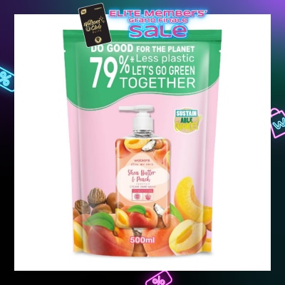 WATSONS Shea Butter & Peach Scented Cream Hand Wash Refill Pack (Softening & Moisturising, Dermatologically Tested) 500ml