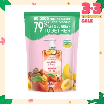 WATSONS Shea Butter & Peach Scented Cream Hand Wash Refill Pack (Softening & Moisturising, Dermatologically Tested) 500ml