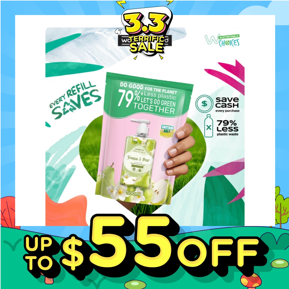 WATSONS Freesia & Pear Scented Cream Hand Wash Refill Pack (Softening & Moisturising, Dermatologically Tested) 500ml